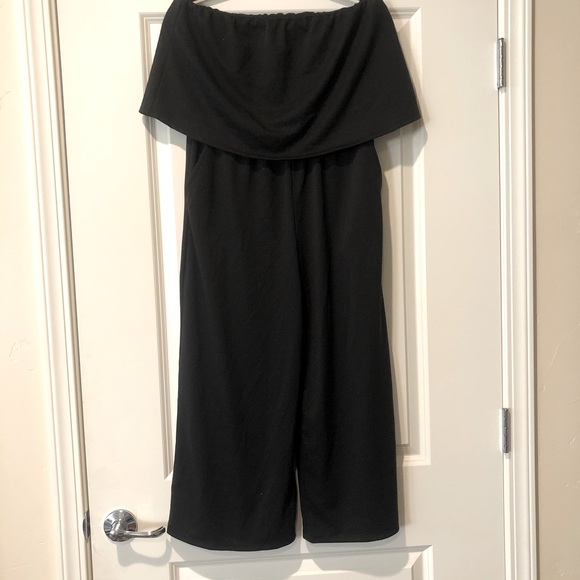 Black Iff the Shoulder Ruffle Jumpsuit - Picture 1 of 3